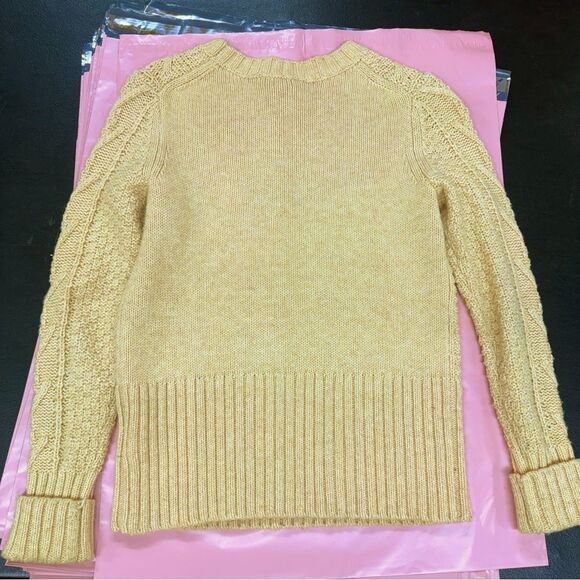 GAP Designed & Crafted Cable Knit Sweater Tan Wool Blend Women’s Small - Picture 5 of 7